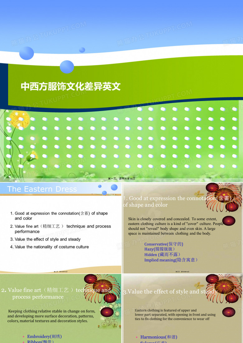 中西方服饰文化差异英文