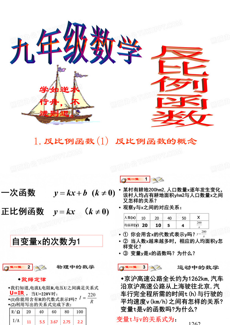 反比例函数反比例函数的概念