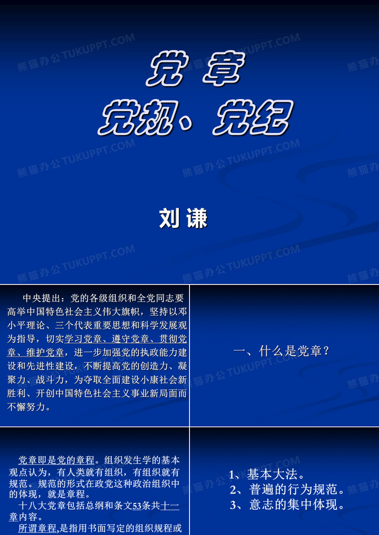 党章党规党纪讲座 党章党规党纪讲座