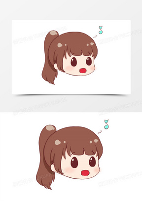 卡通女孩头像开心表情包