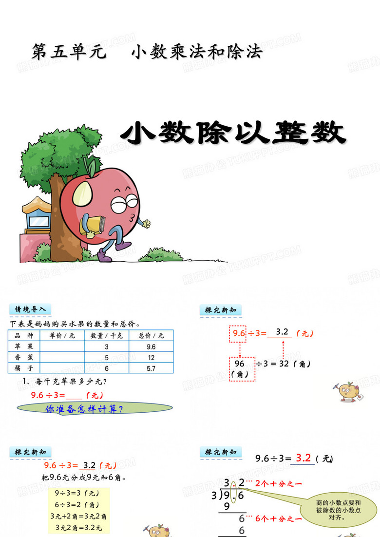 小数除以整数