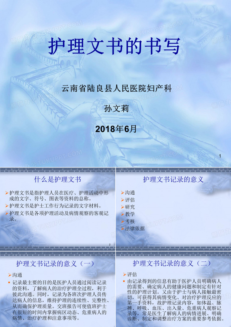 护理文书的书写