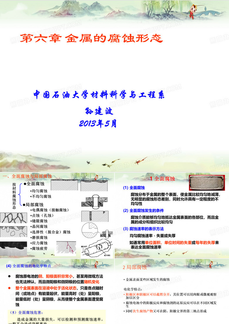 【腐蚀学】第六章-金属的腐蚀腐蚀形态
