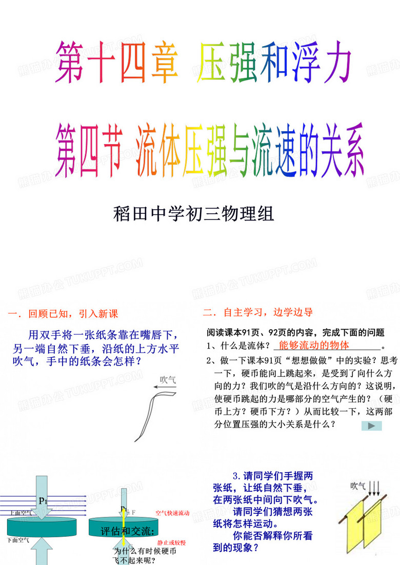 流体压强与流速的关系