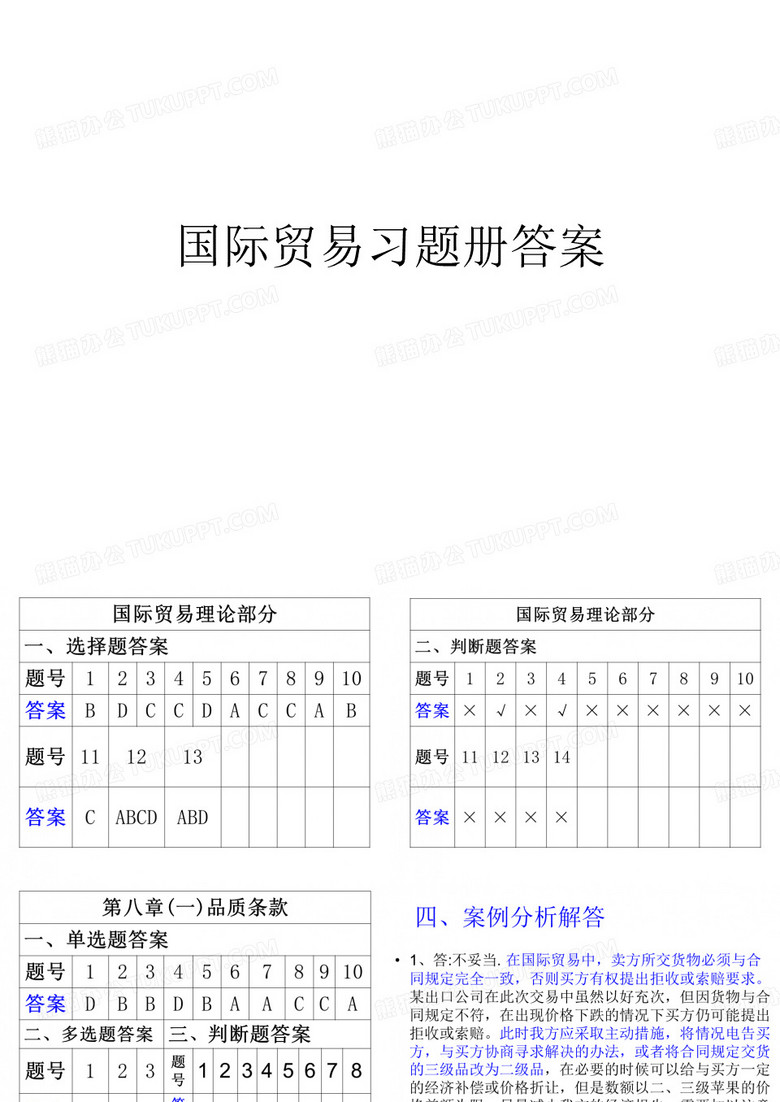 国贸习题册答案