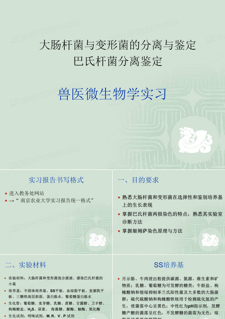 南农 兽医微生物学实习