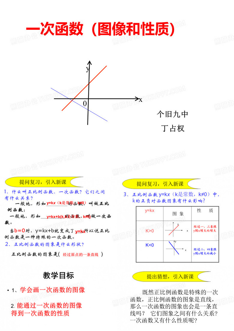 一次函数(图像和性质)