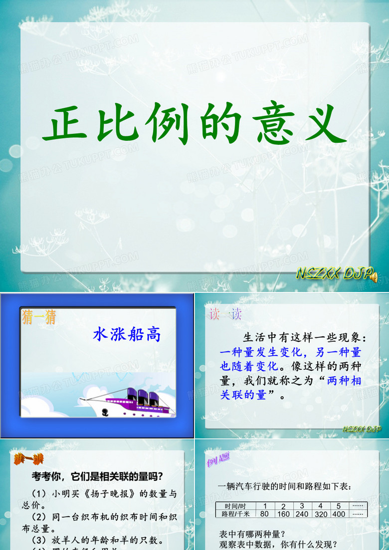 成正比例的量