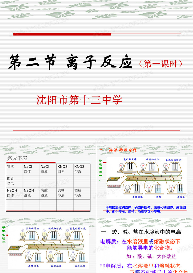 离子反应(第一课时)上课