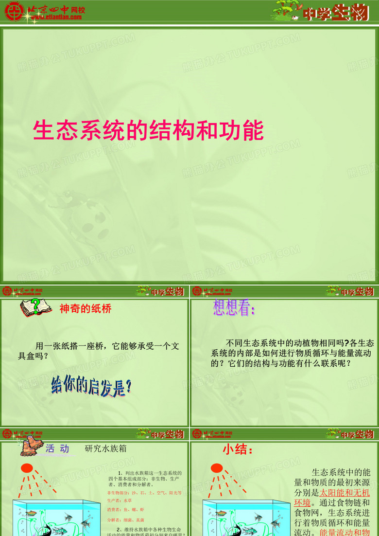 生态系统的结构和功能.