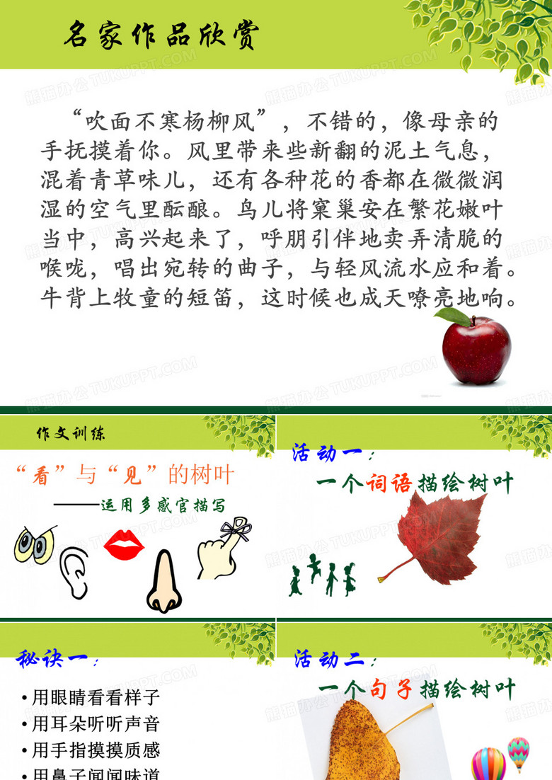 “看”与“见”的树叶--多感官角度描写