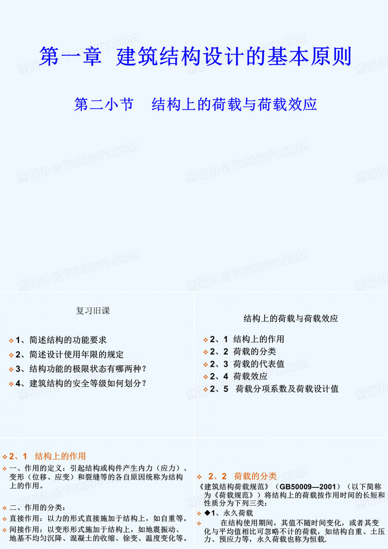 结构上的荷载与荷载效应求