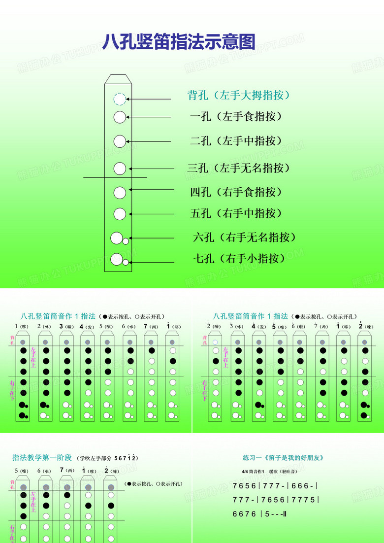 八音竖笛指法