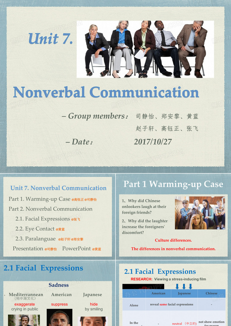 塑料花英语小组 Nonverbal communication