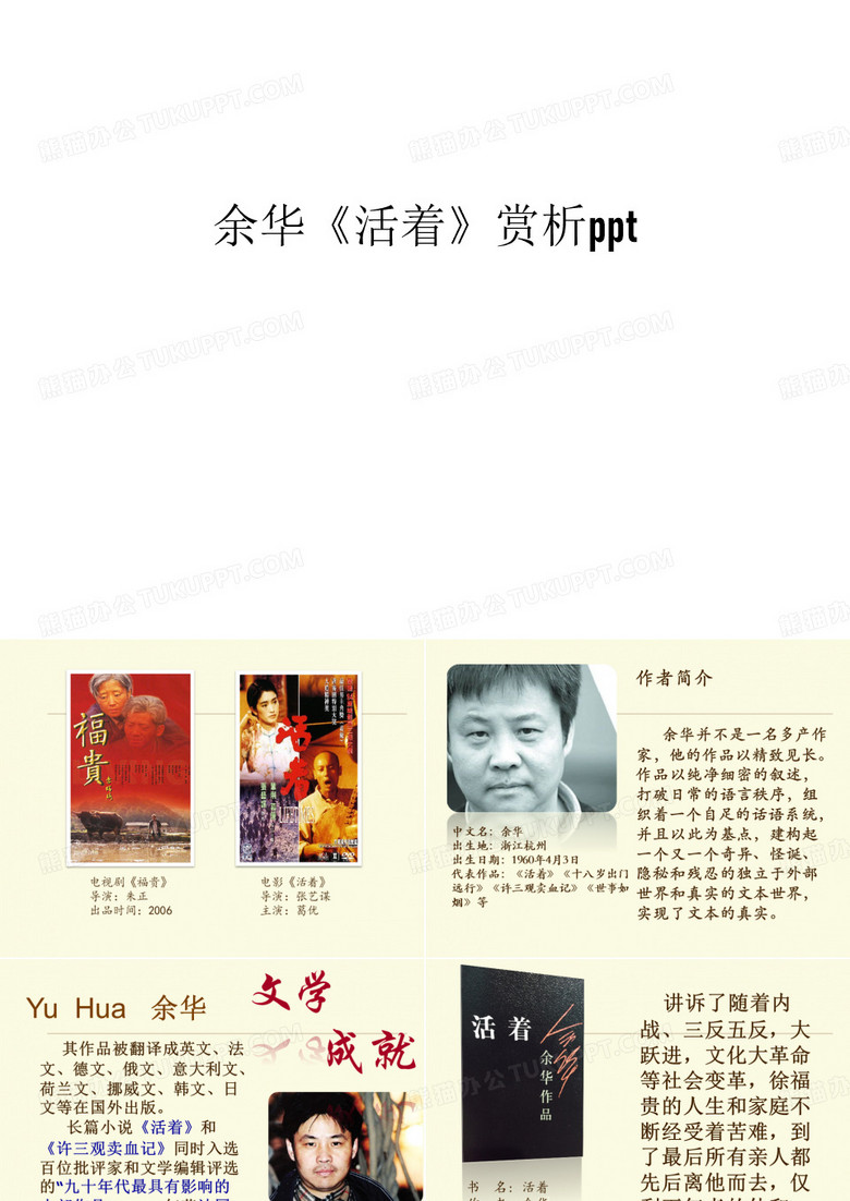 余华《活着》赏析ppt培训课件