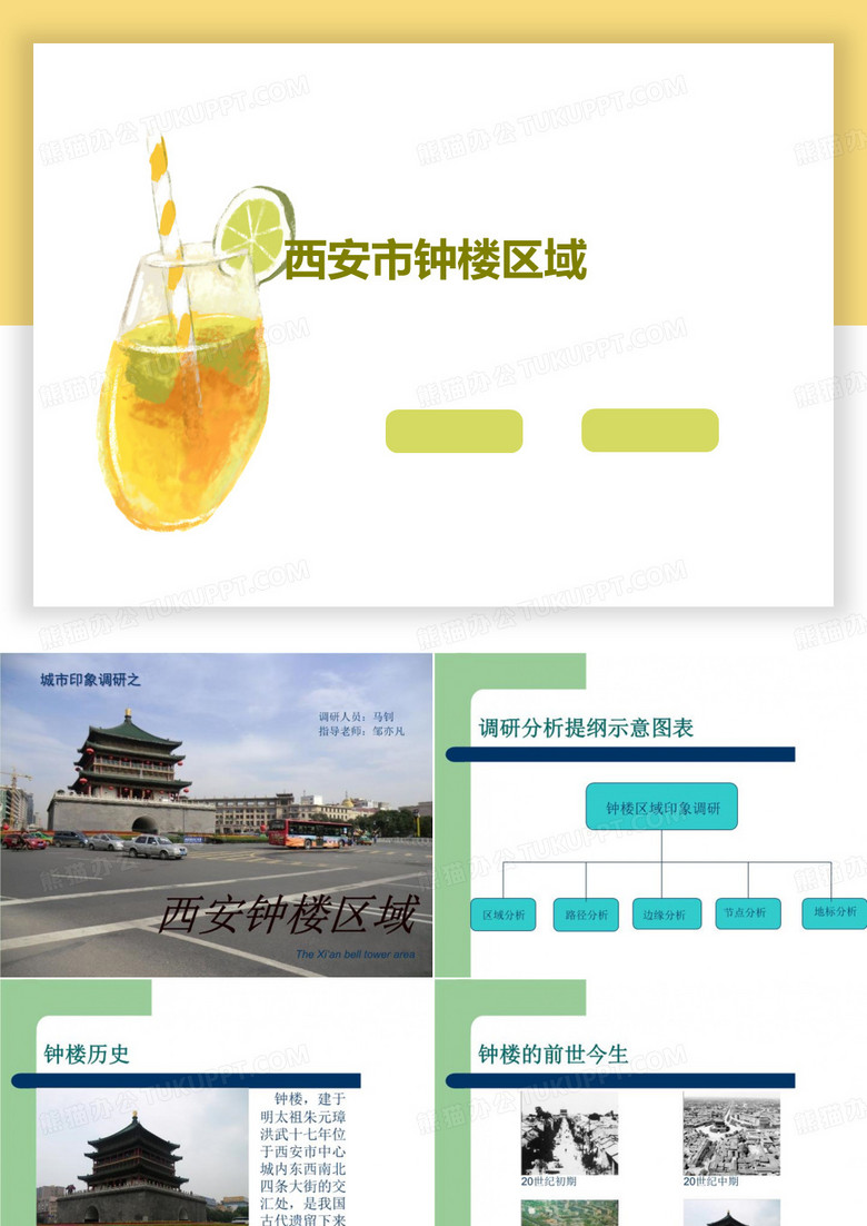西安市钟楼区域35页PPT