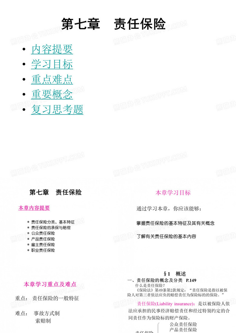 责任保险的基本特征及其有关概念