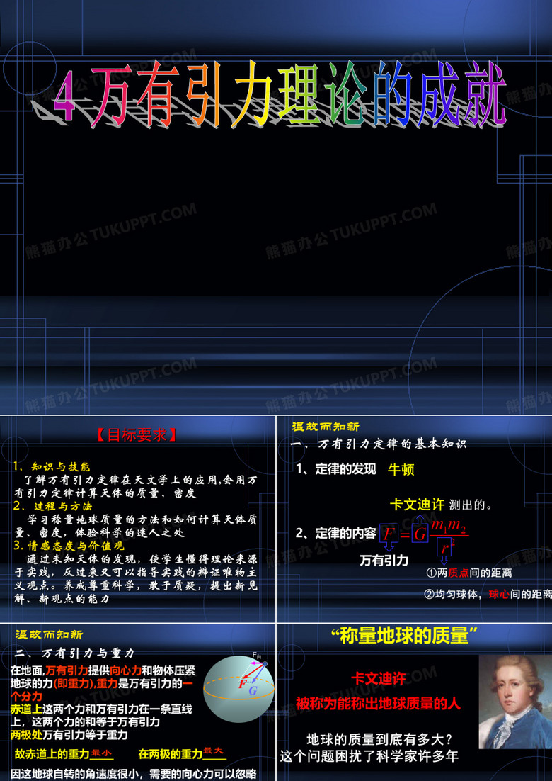 万有引力理论的成就