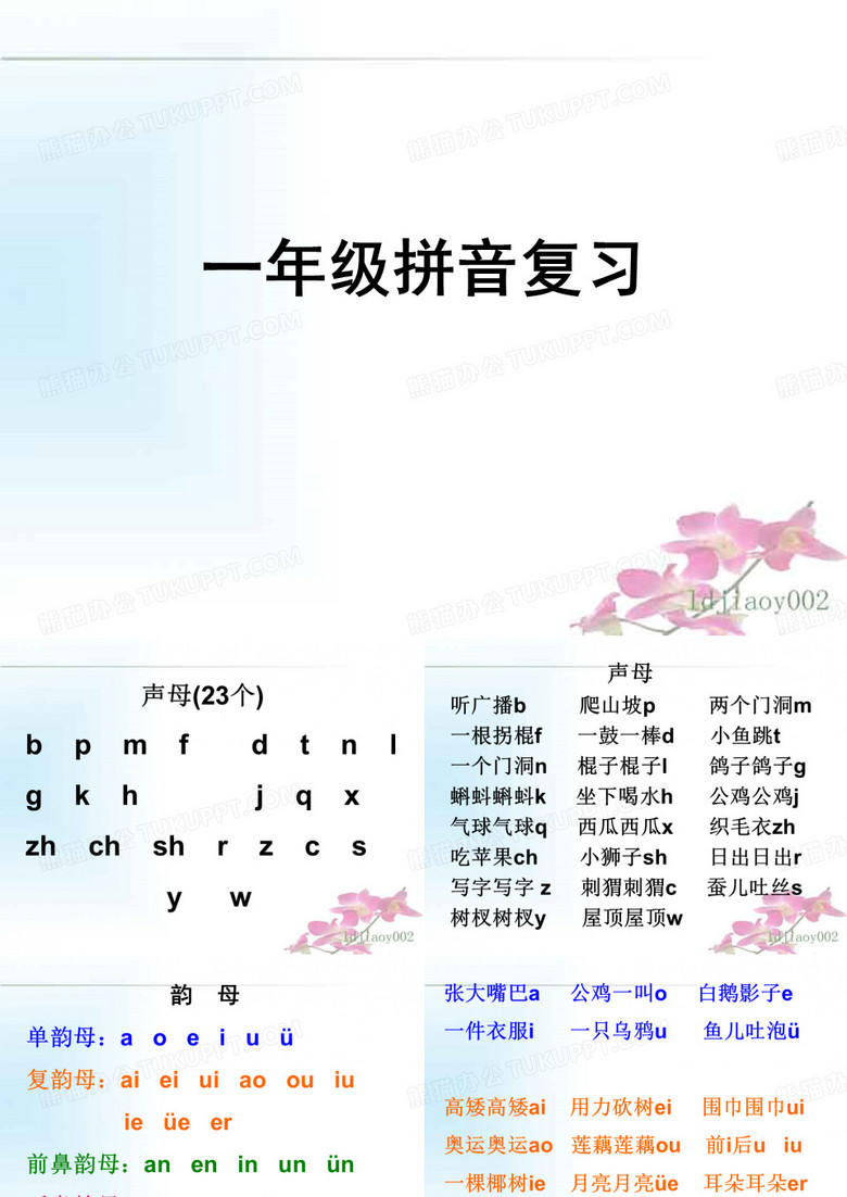一年级拼音复习(完整)