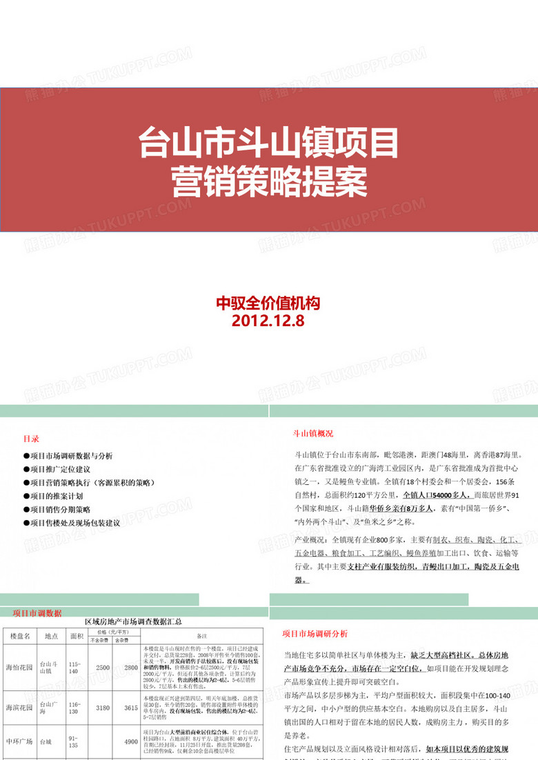 2019年台山斗山项目营销推广策略.ppt
