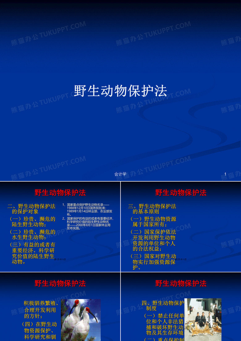 野生动物保护法PPT学习教案