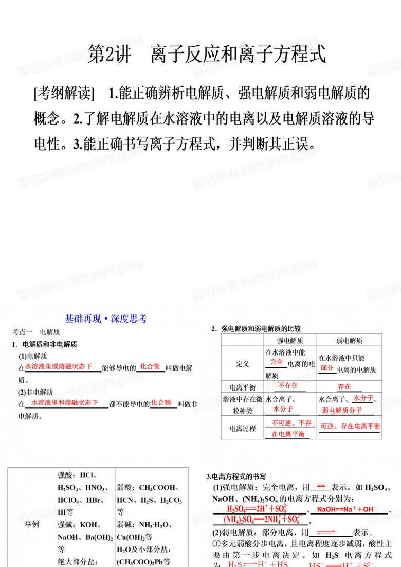 离子反应和离子方程式