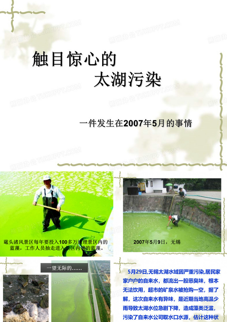 触目惊心的太湖水污染