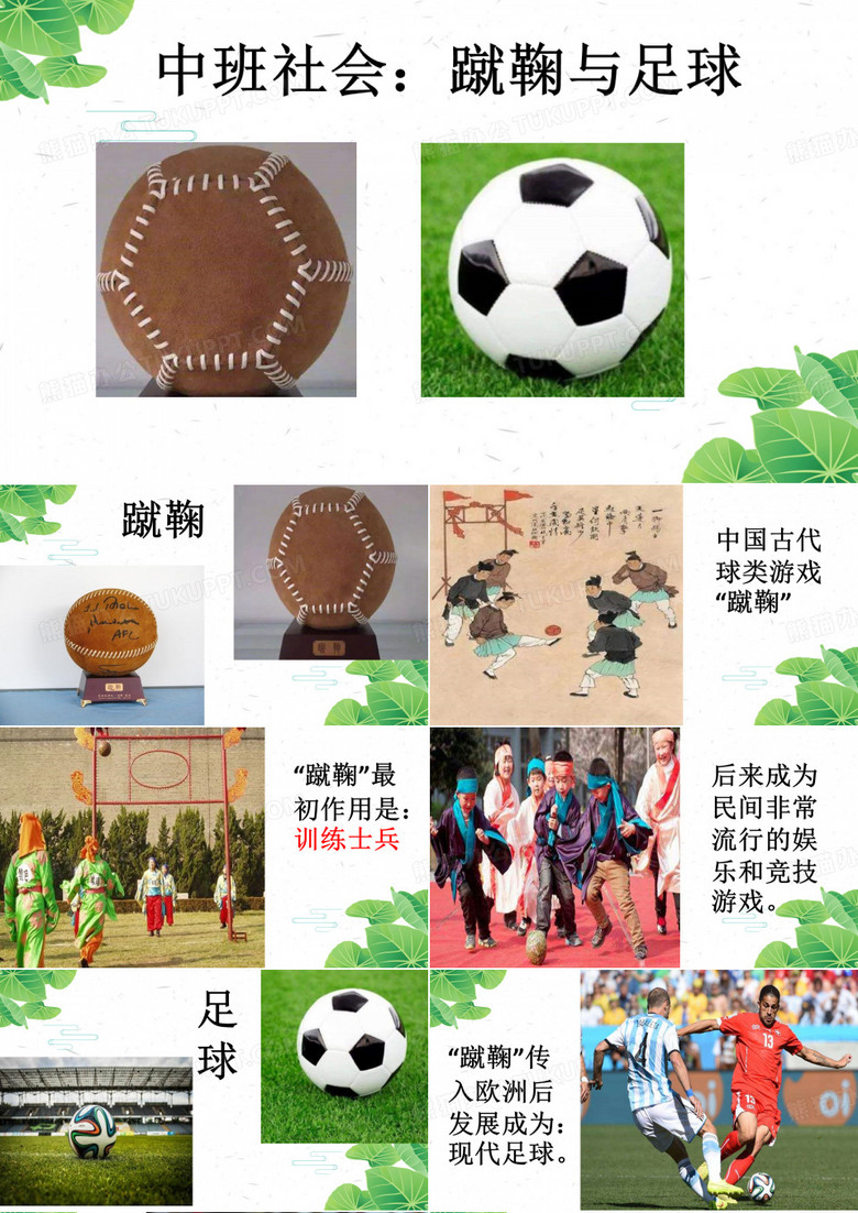 1中班社会：蹴鞠与足球
