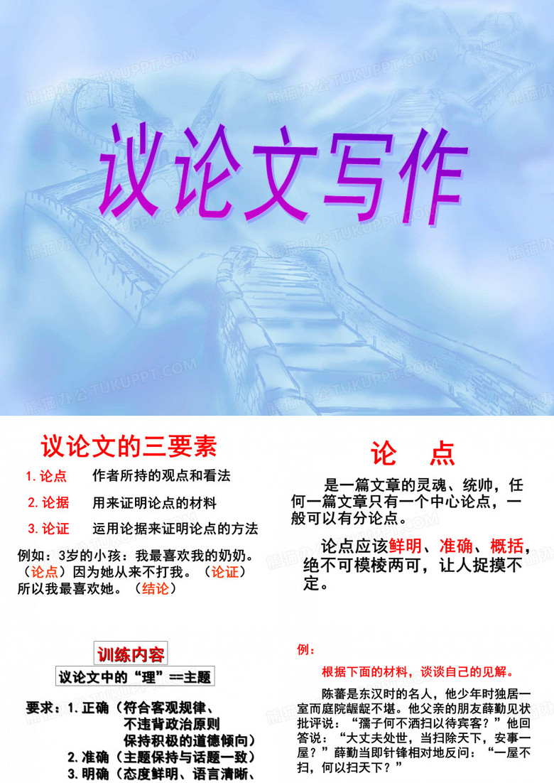 议论文写作指导ppt 议论文写作指导ppt