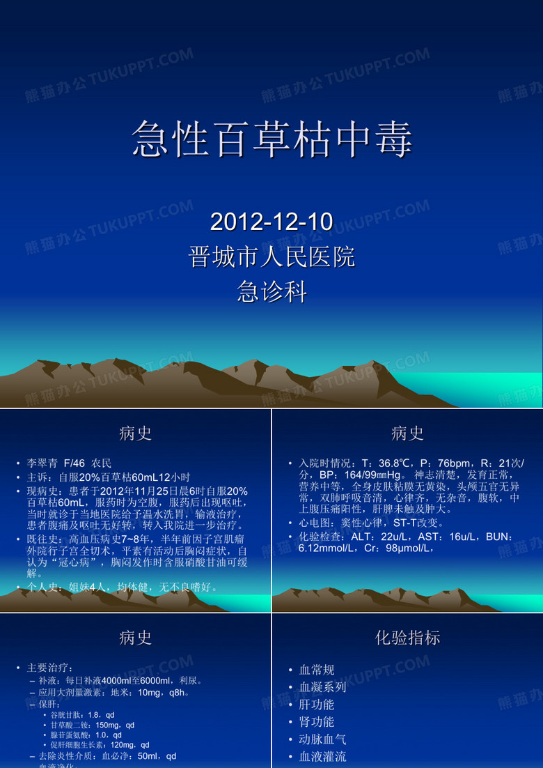 急性百草枯中毒病例