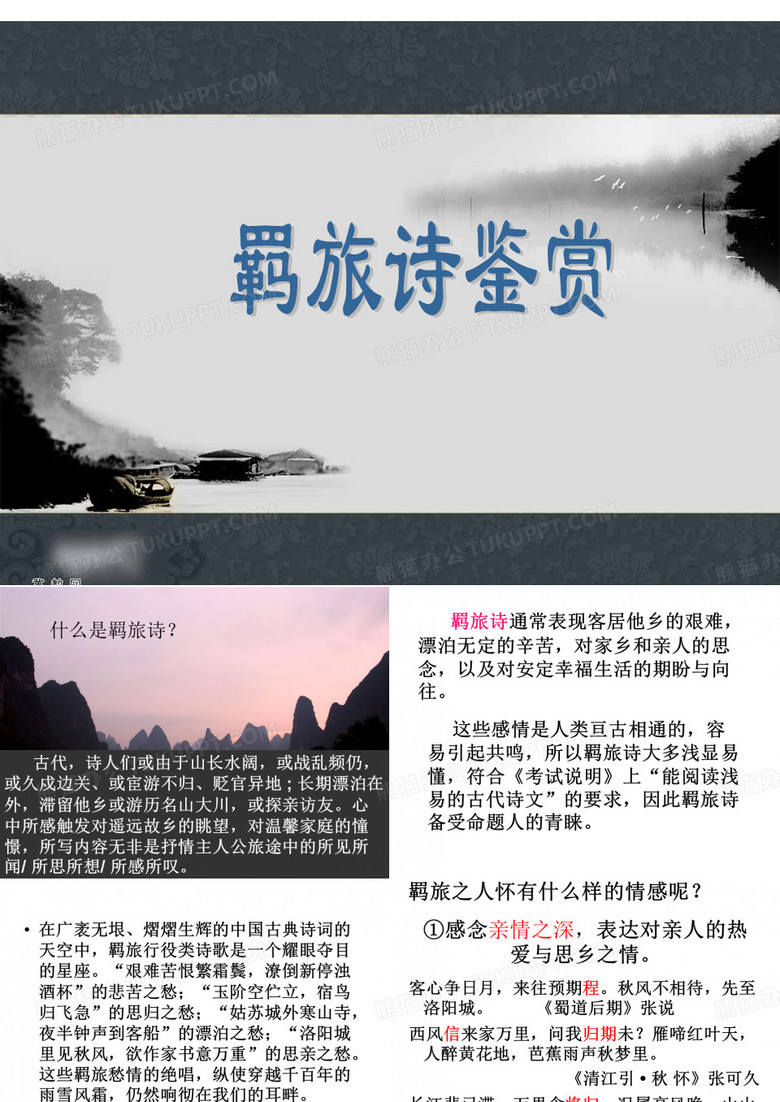 羁旅诗鉴赏 PPT课件