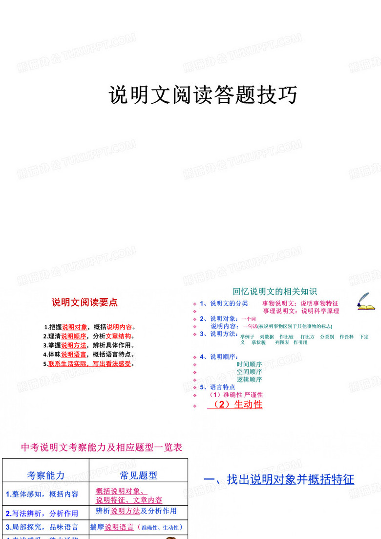 说明文阅读及答题技巧