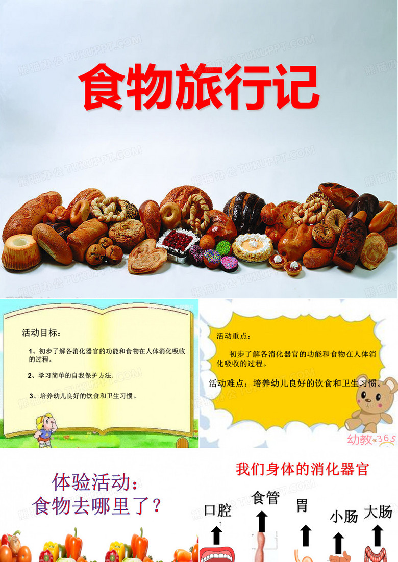 大班健康PPT课件《食物旅行记》