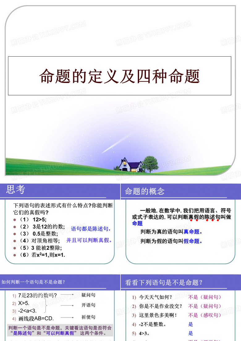 最新命题的定义及四种命题