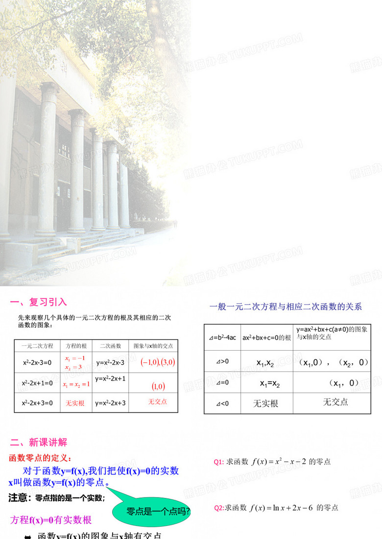 函数的零点与方程的根