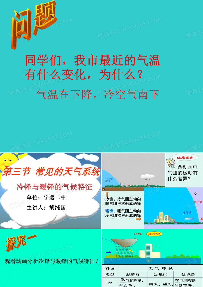 冷锋暖锋微课PPT课件