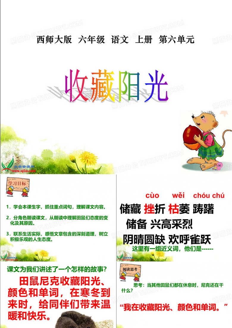 西师版六年级语文上册22《收藏阳光》PPT课件