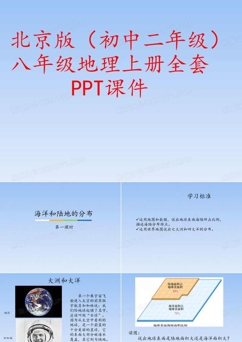 中国地图出版社(北京版)(初中二年级)八年级地理上册全套PPT课件