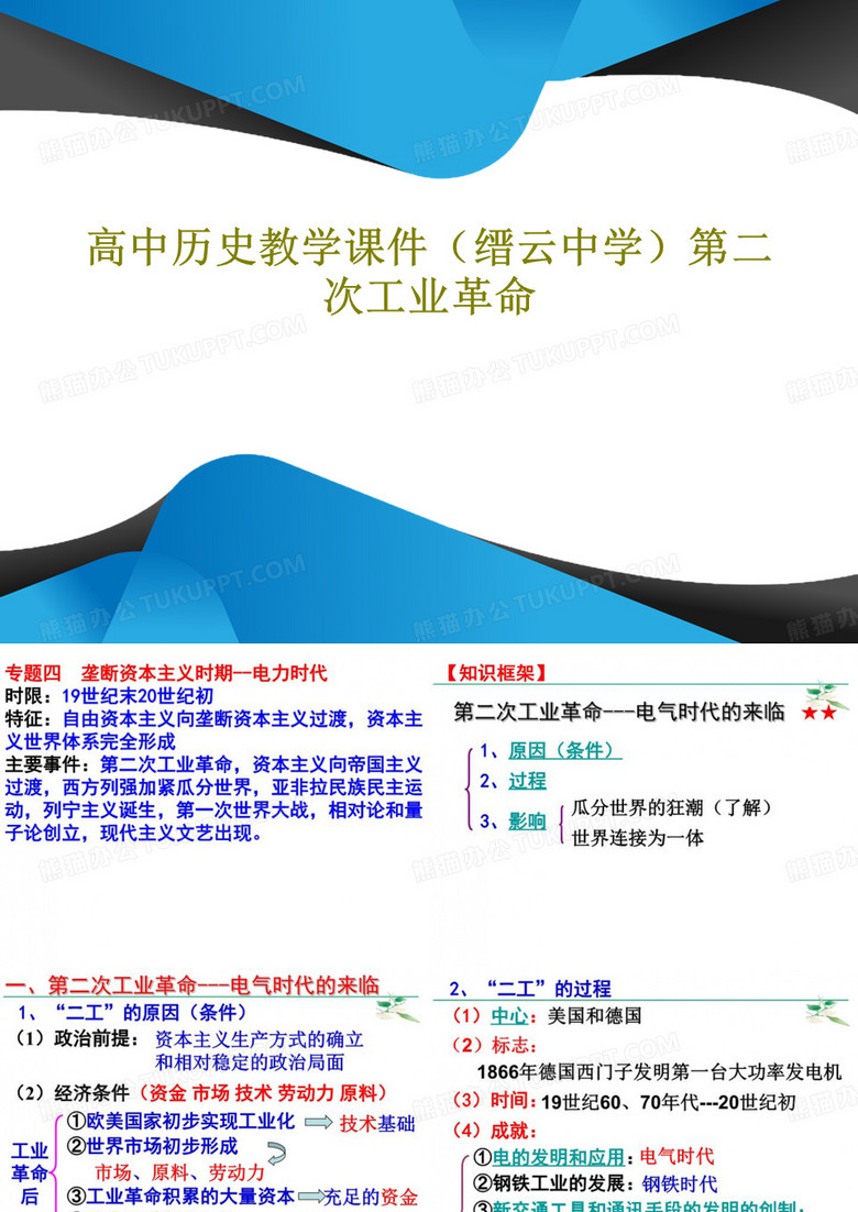 高中历史教学课件(缙云中学)第二次工业革命27页PPT