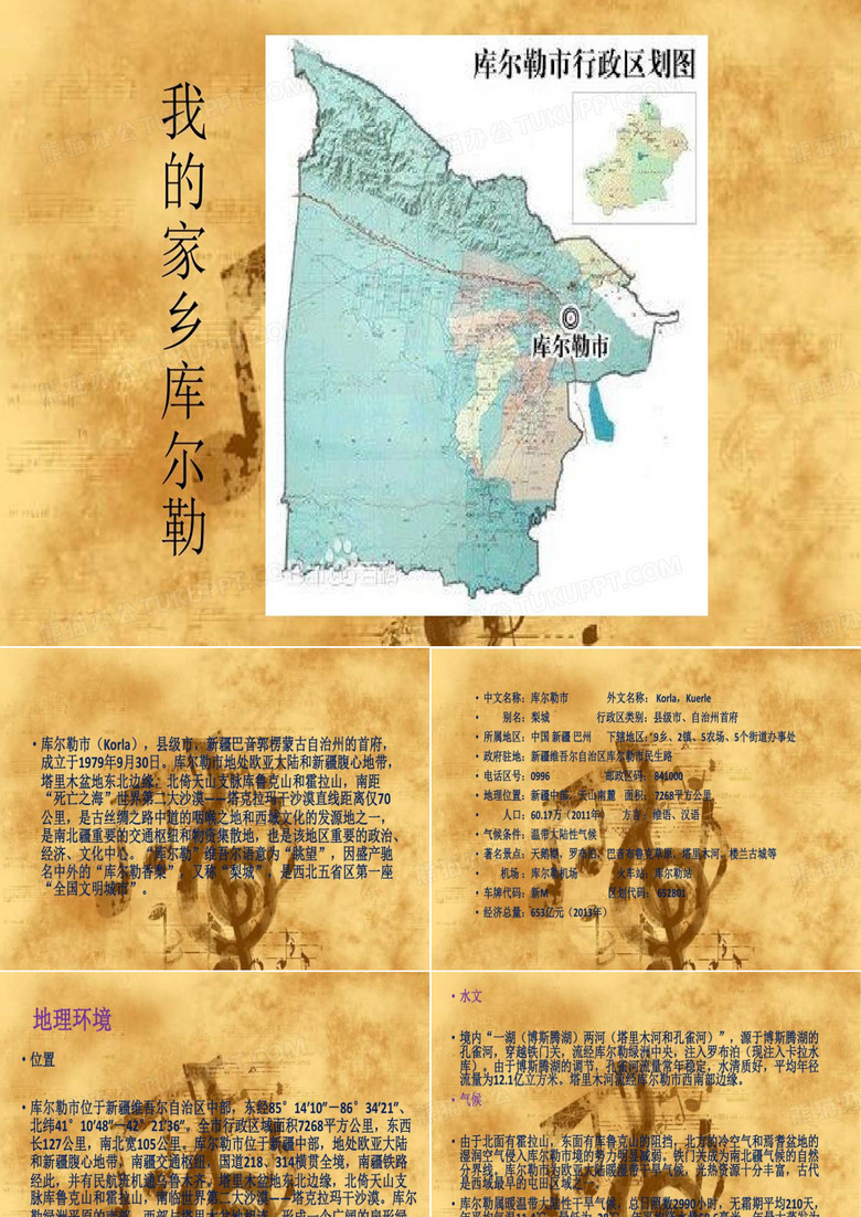 我的家乡库尔勒32页PPT