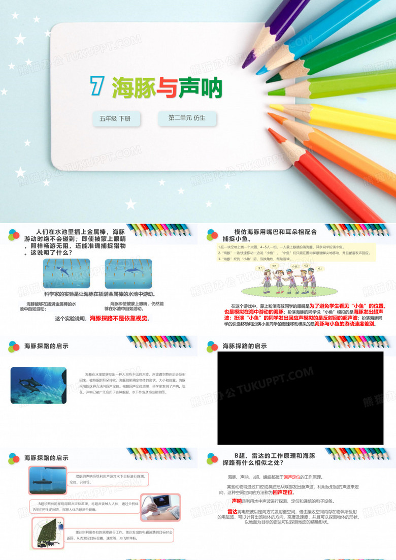 苏教版五年级科学下册7 海豚与声呐