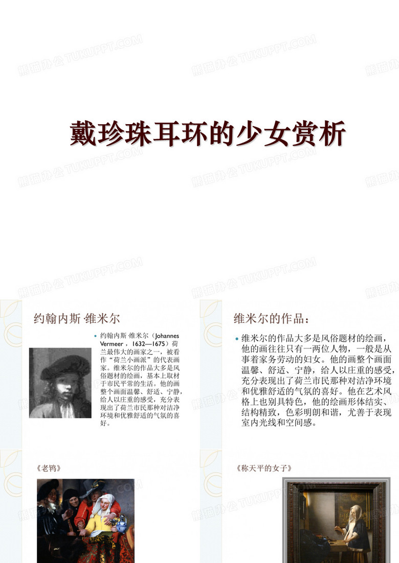 戴珍珠耳环的少女赏析