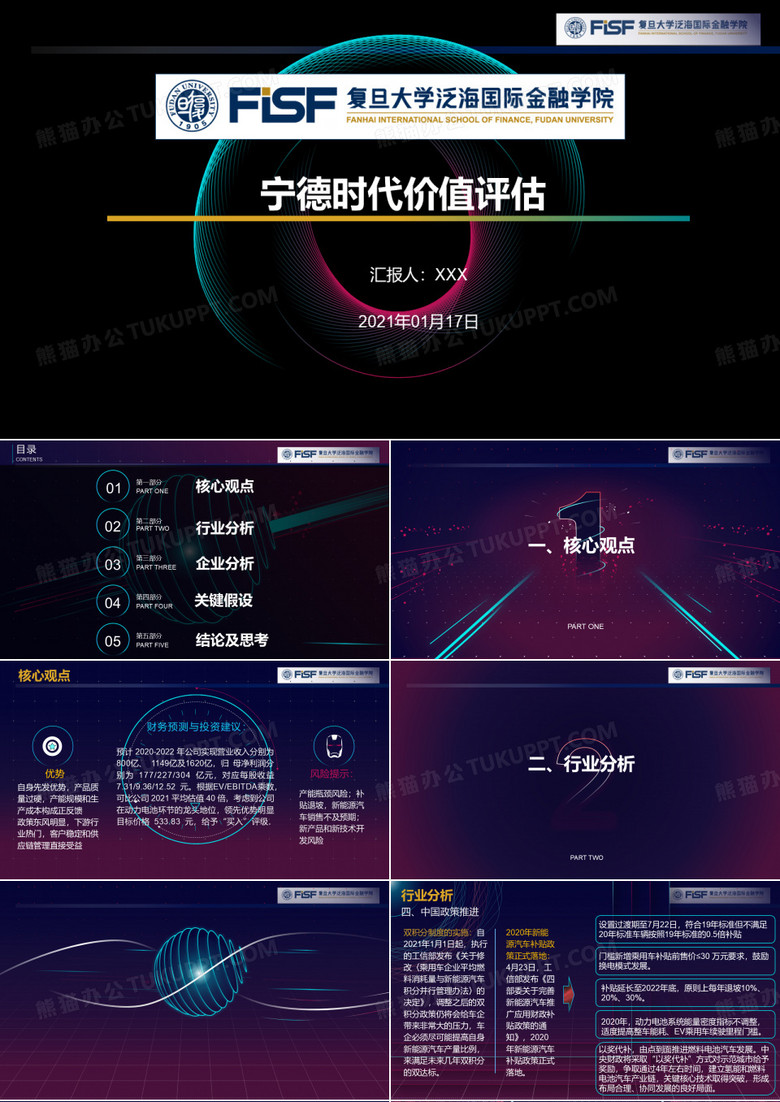 宁德时代 PPT模板