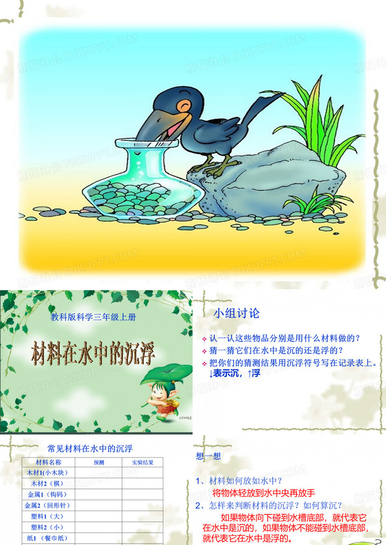 材料在水中的沉浮