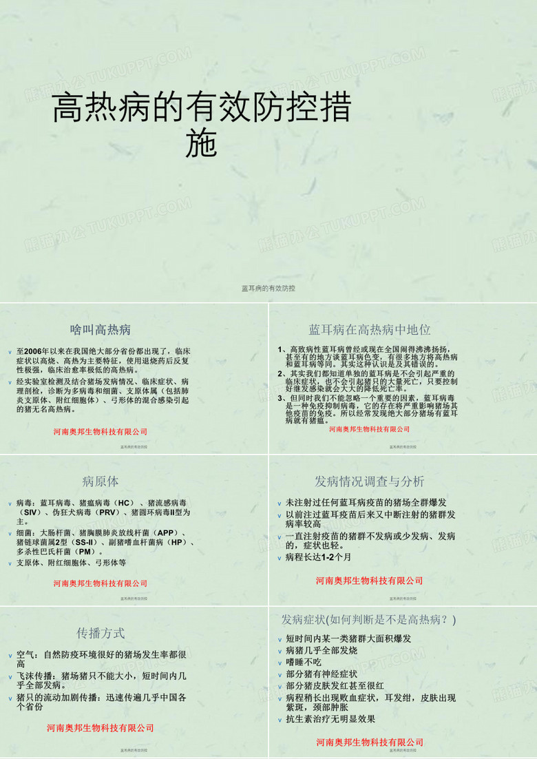 蓝耳病的有效防控课件