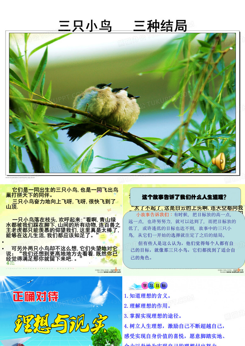 正确对待理想与现实PPT