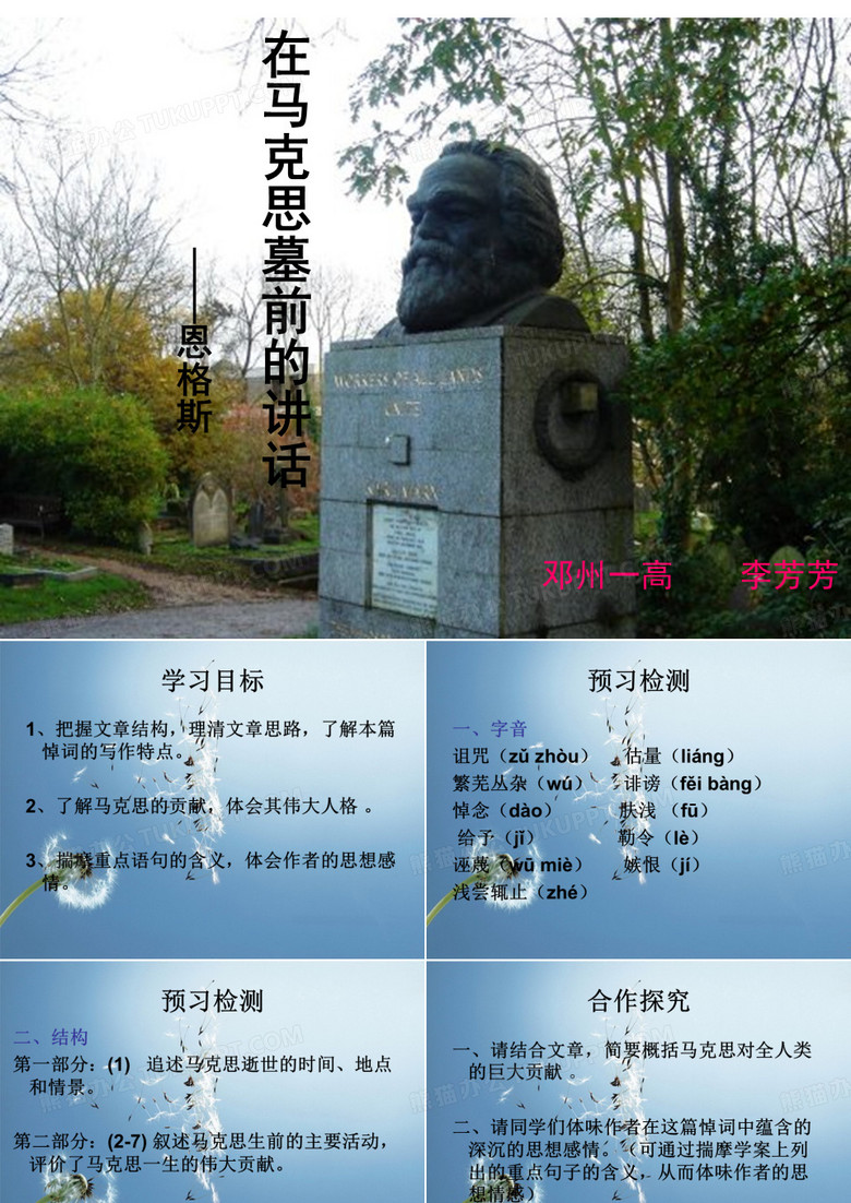 在马克思墓前的的讲话