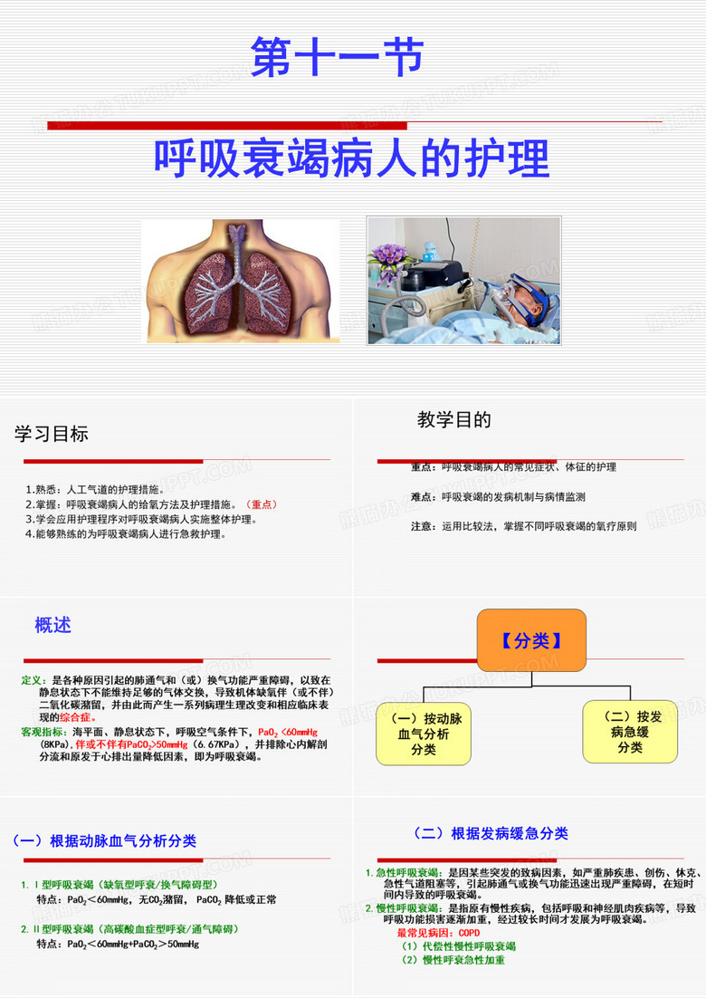 第十一节 呼吸衰竭病人的护理(人卫)