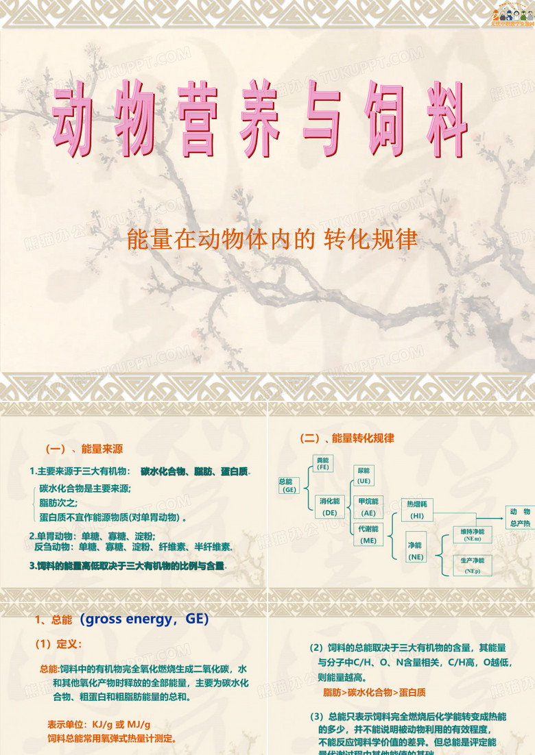 动物营养与饲料——能量在动物体内的转化规律