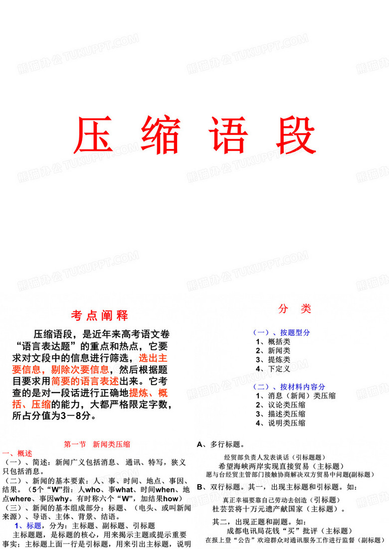 高考复习压缩语段